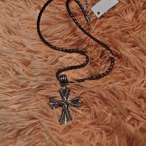 Elegant Silver and Gold Cross Necklace